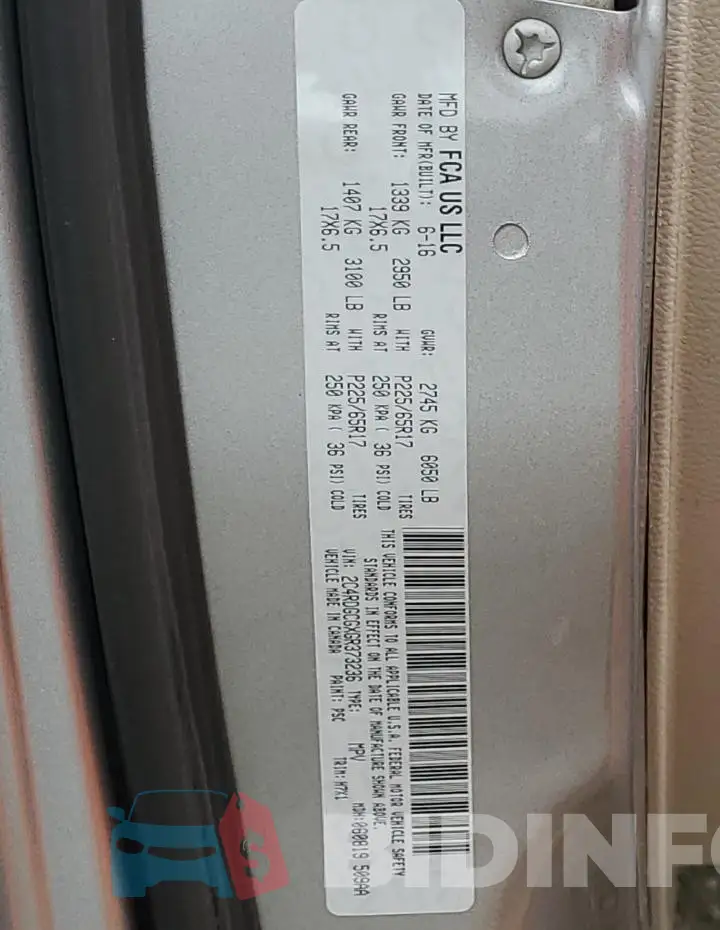 2C4RDGCGXGR373236 Photo# 13