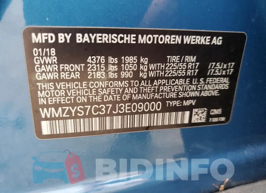 WMZYS7C37J3E09000 Photo# 13