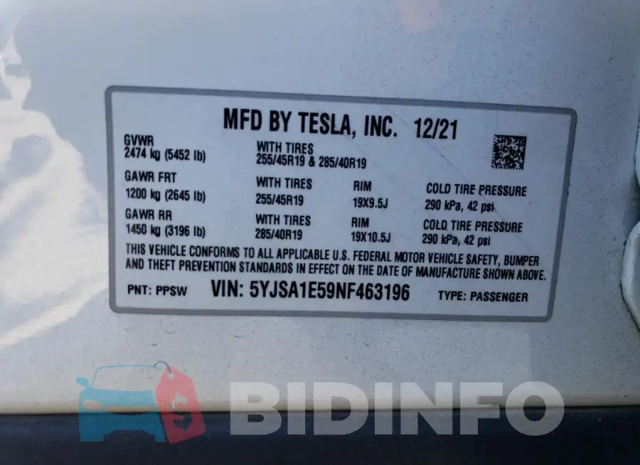 5YJSA1E59NF463196 Photo# 12
