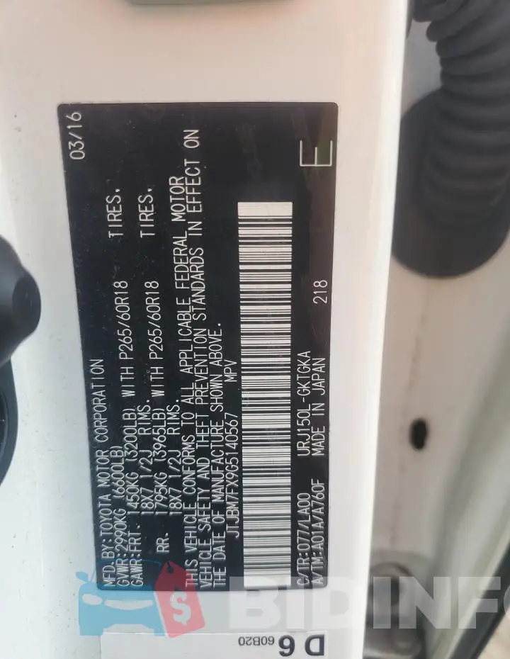 JTJBM7FX9G5140567 Photo# 13