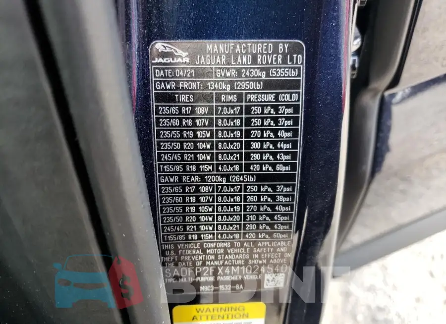 SADFP2FX4M1024540 Photo# 13