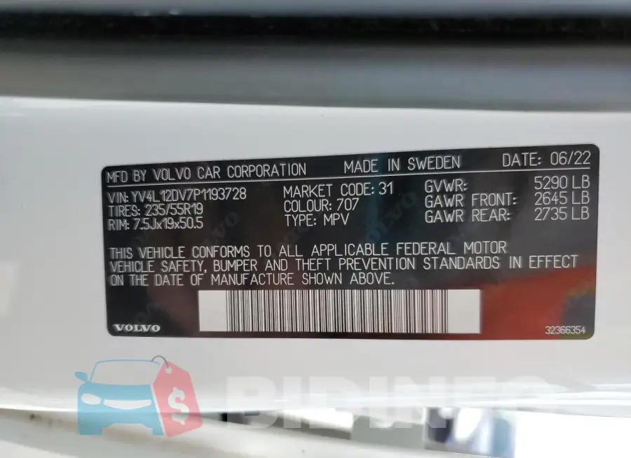 YV4L12DV7P1193728 Photo# 13