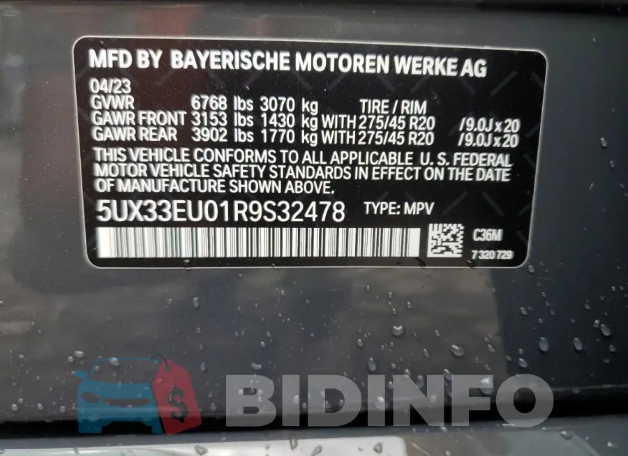 5UX33EU01R9S32478 Photo# 13