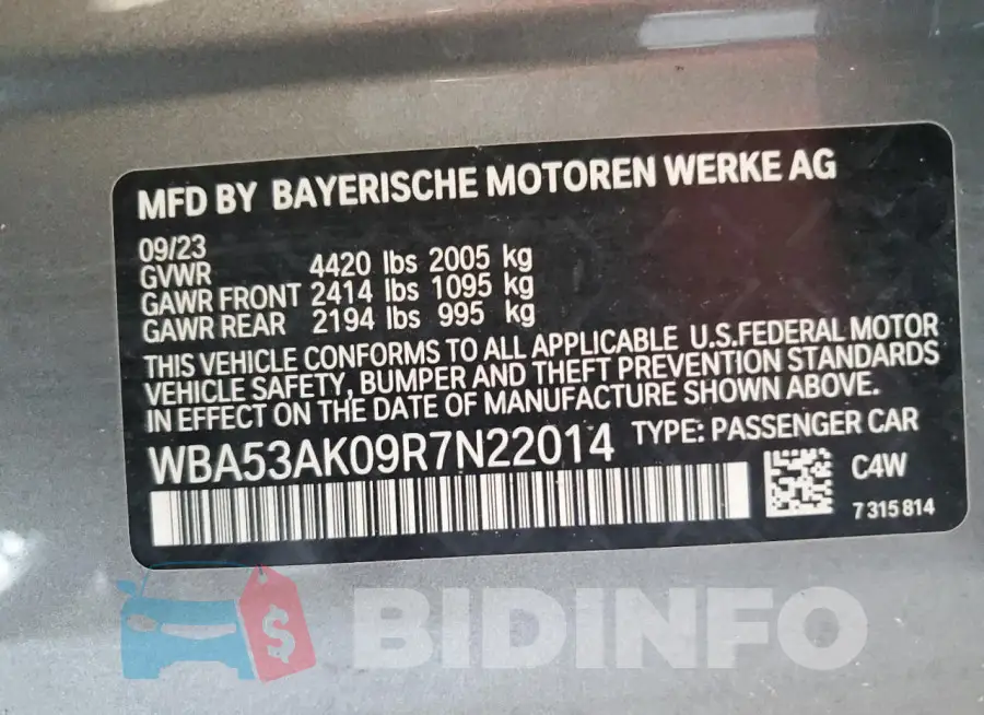 WBA53AK09R7N22014 Photo# 13