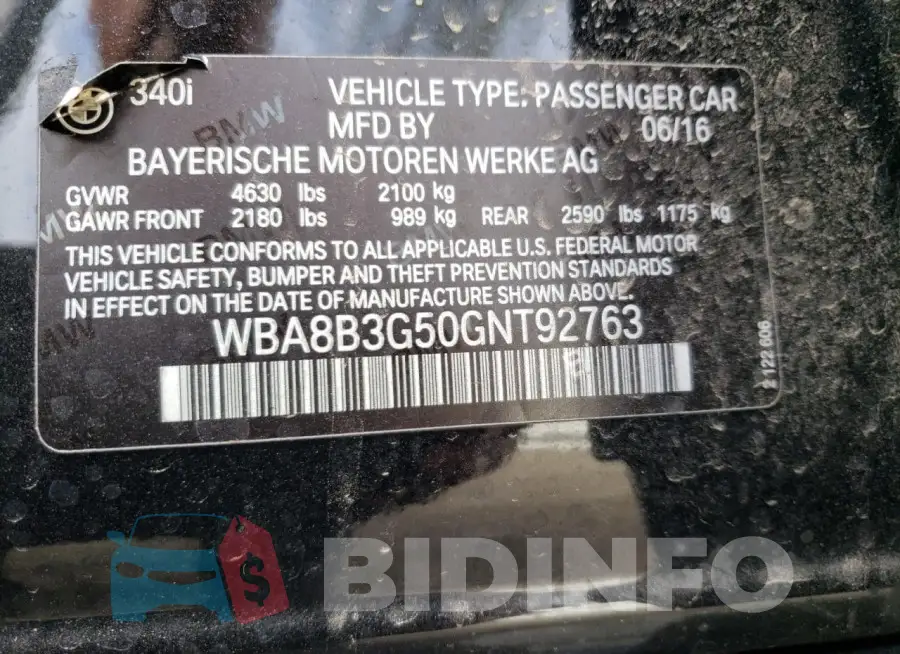 WBA8B3G50GNT92763 Photo# 13