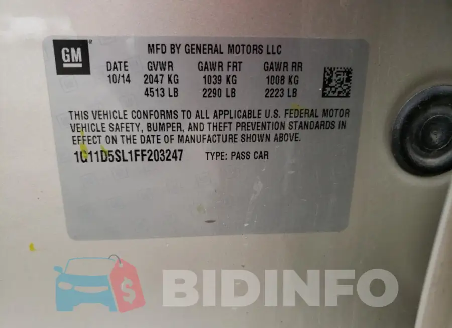 1G11D5SL1FF203247 Photo# 12