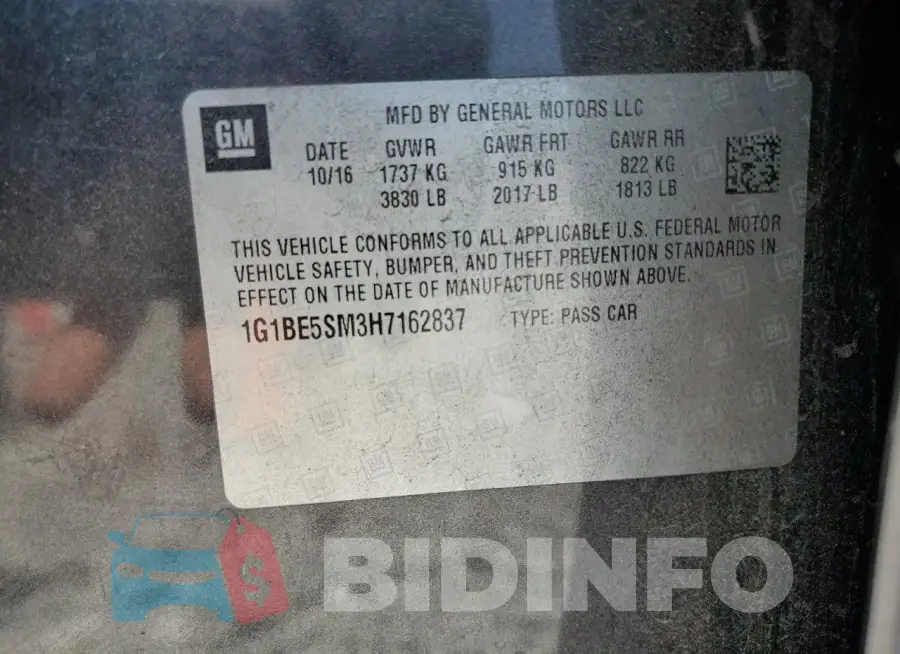 1G1BE5SM3H7162837 Photo# 12
