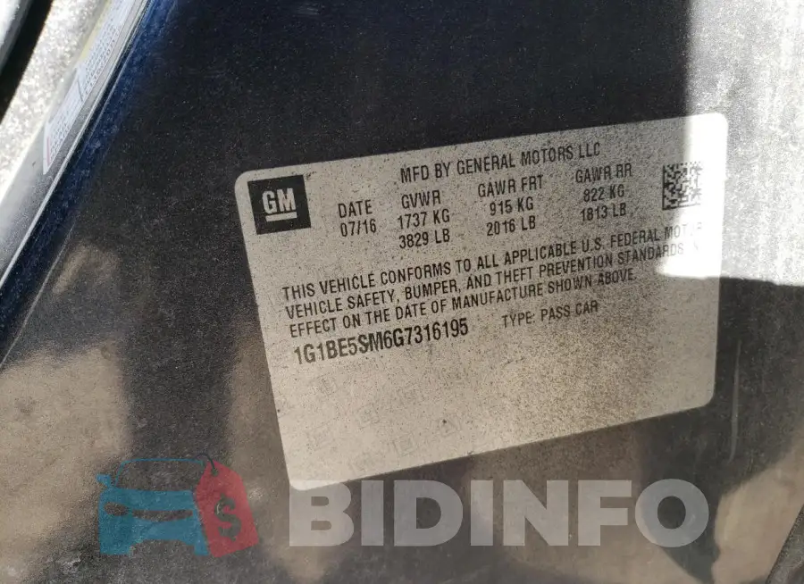 1G1BE5SM6G7316195 Photo# 12