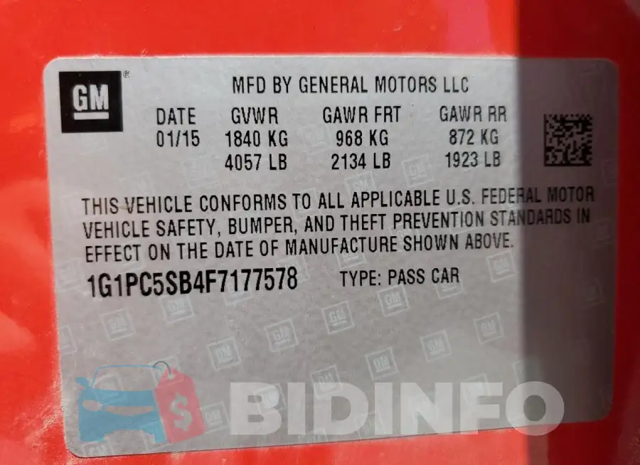 1G1PC5SB4F7177578 Photo# 12