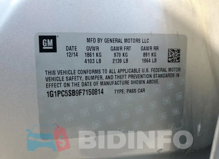 1G1PC5SB9F7150814 Photo# 12