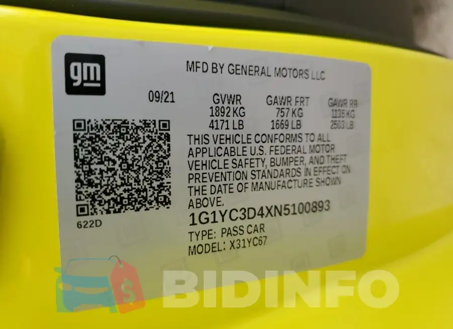 1G1YC3D4XN5100893 Photo# 12