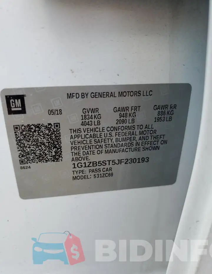 1G1ZB5ST5JF230193 Photo# 12