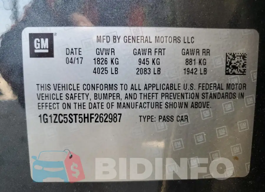 1G1ZC5ST5HF262987 Photo# 12