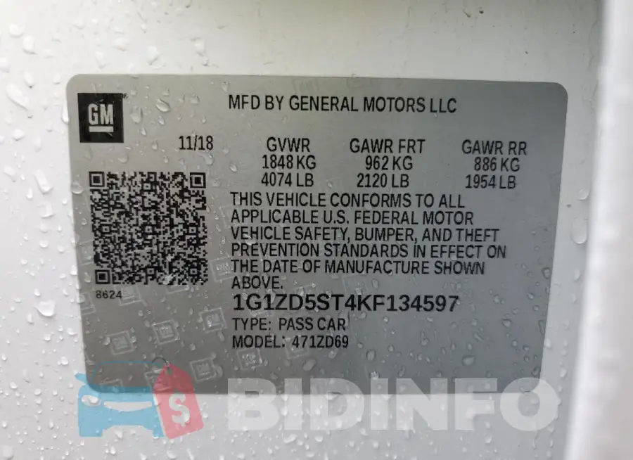 1G1ZD5ST4KF134597 Photo# 12