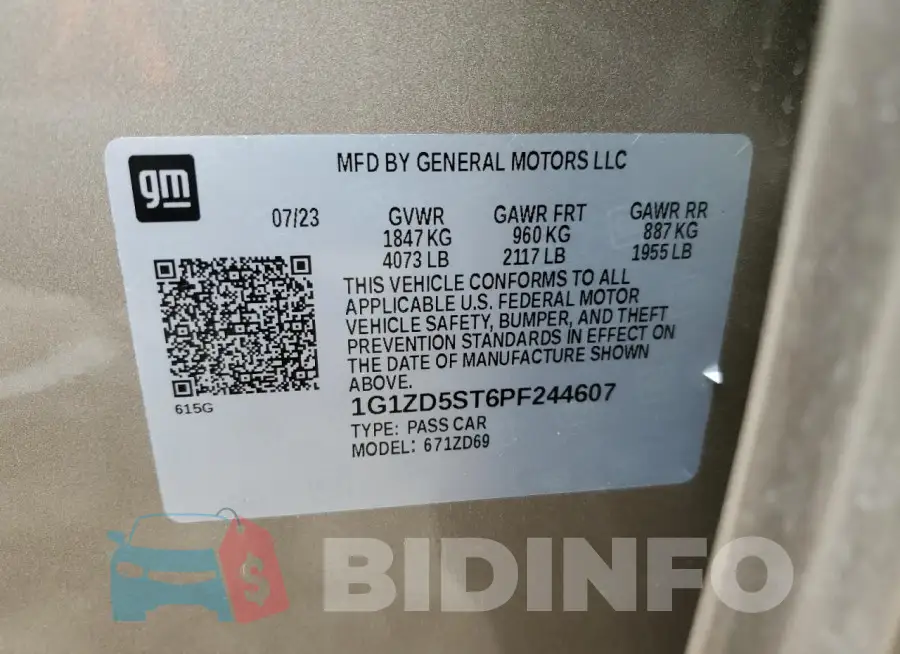 1G1ZD5ST6PF244607 Photo# 12