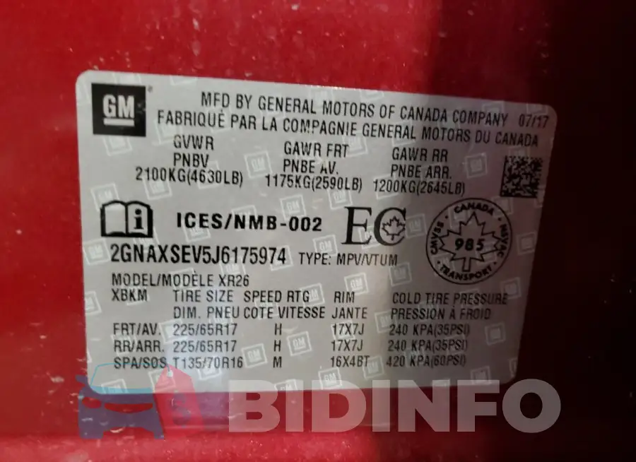2GNAXSEV5J6175974 Photo# 13