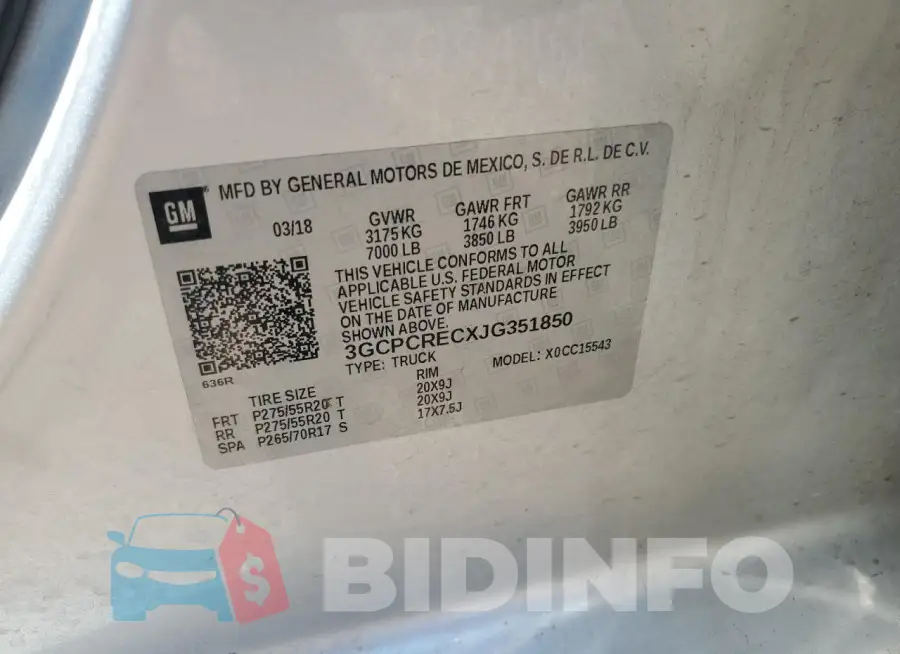 3GCPCRECXJG351850 Photo# 12