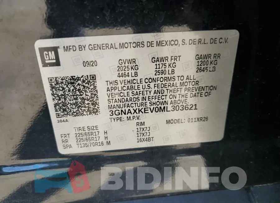 3GNAXKEV0ML303621 Photo# 12