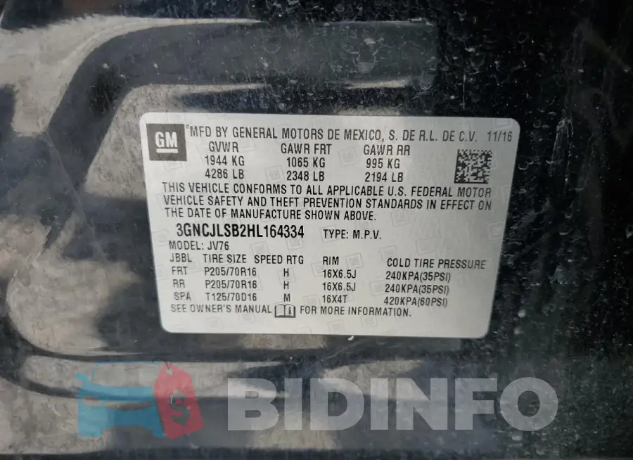 3GNCJLSB2HL164334 Photo# 13