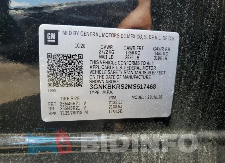 3GNKBKRS2MS517468 Photo# 13