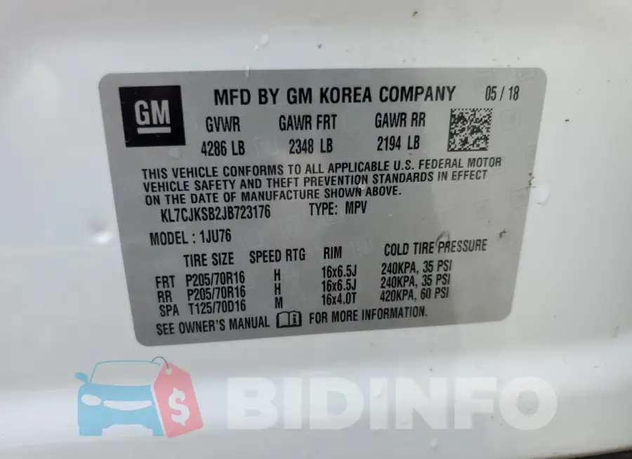 KL7CJKSB2JB723176 Photo# 12