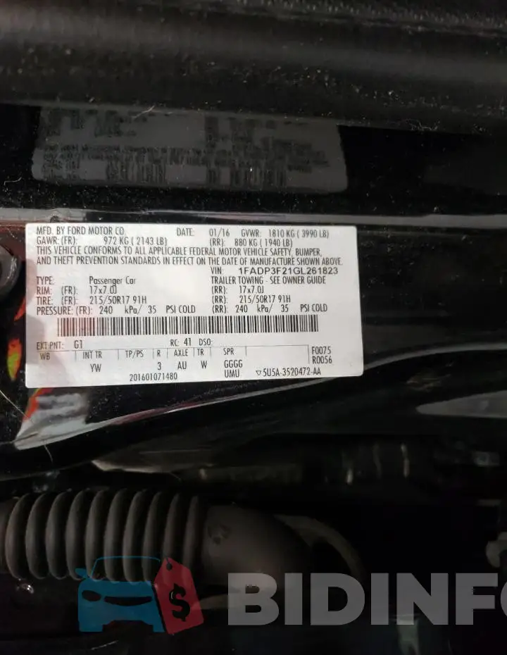 1FADP3F21GL261823 Photo# 12