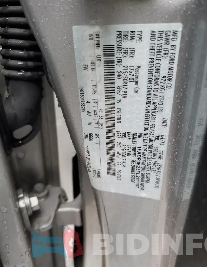 1FADP3K23FL281107 Photo# 12