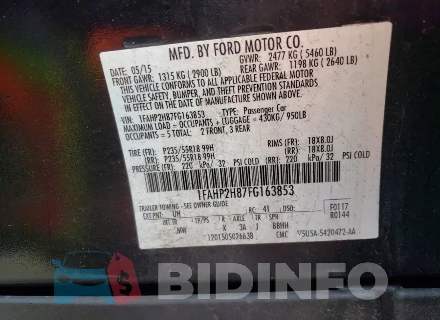 1FAHP2H87FG163853 Photo# 12