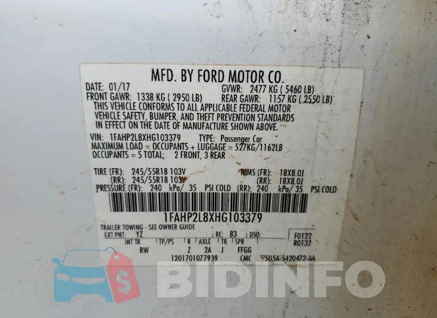 1FAHP2L8XHG103379 Photo# 12