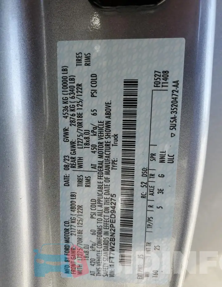 1FT7W2BN2PED94275 Photo# 12