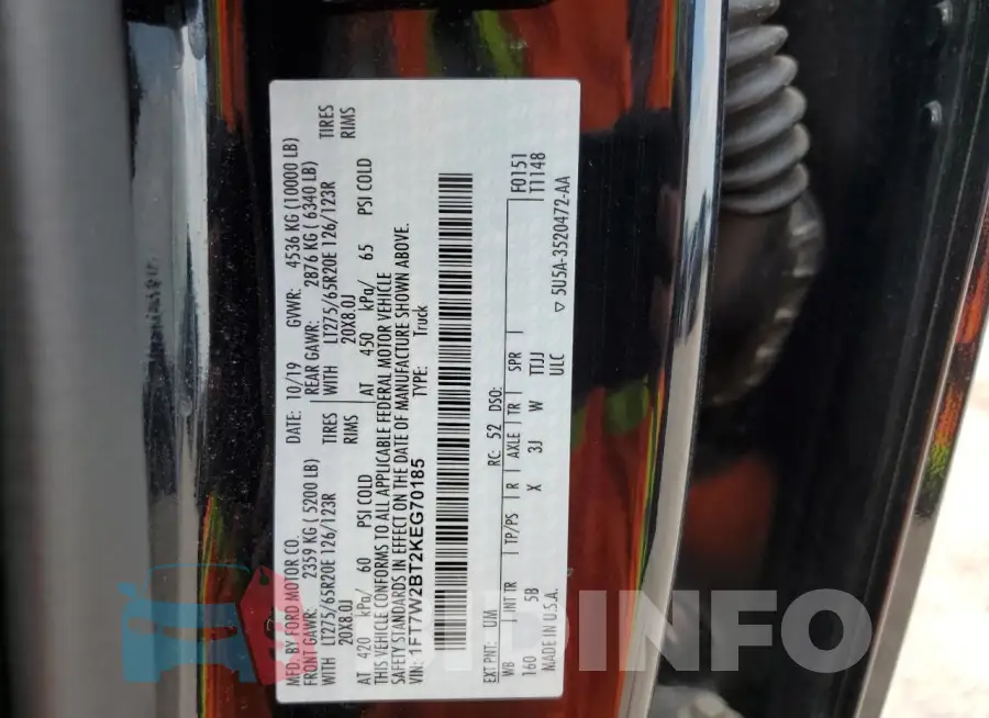 1FT7W2BT2KEG70185 Photo# 12