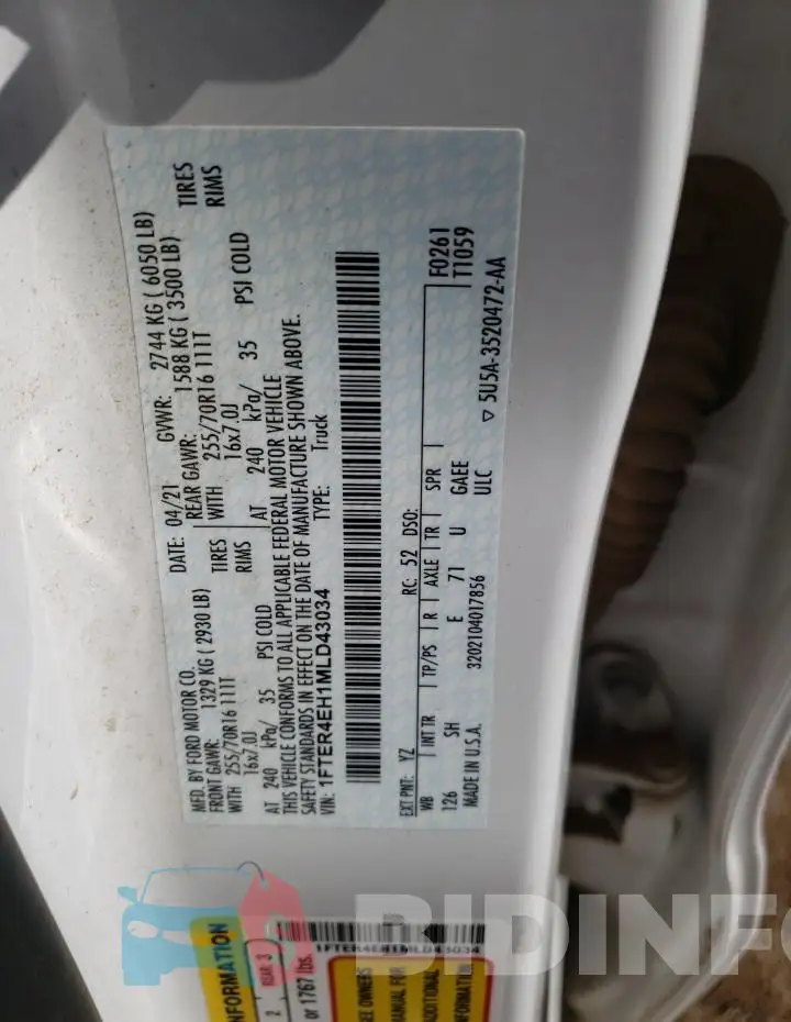 1FTER4EH1MLD43034 Photo# 12