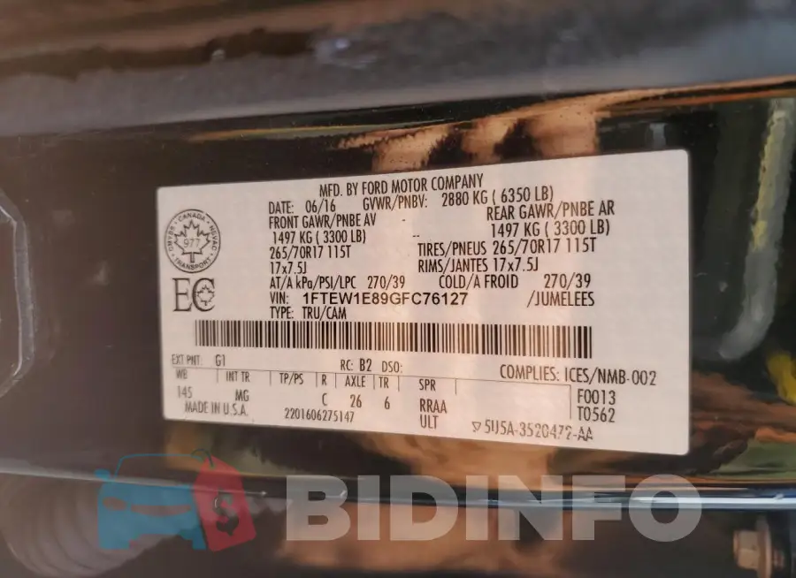 1FTEW1E89GFC76127 Photo# 13