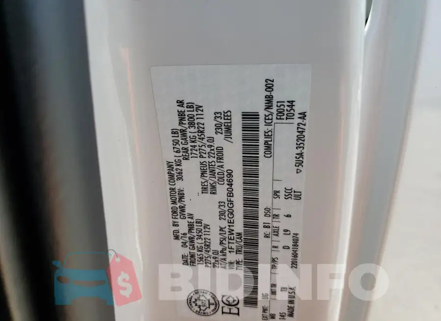 1FTEW1EG0GFB04690 Photo# 12
