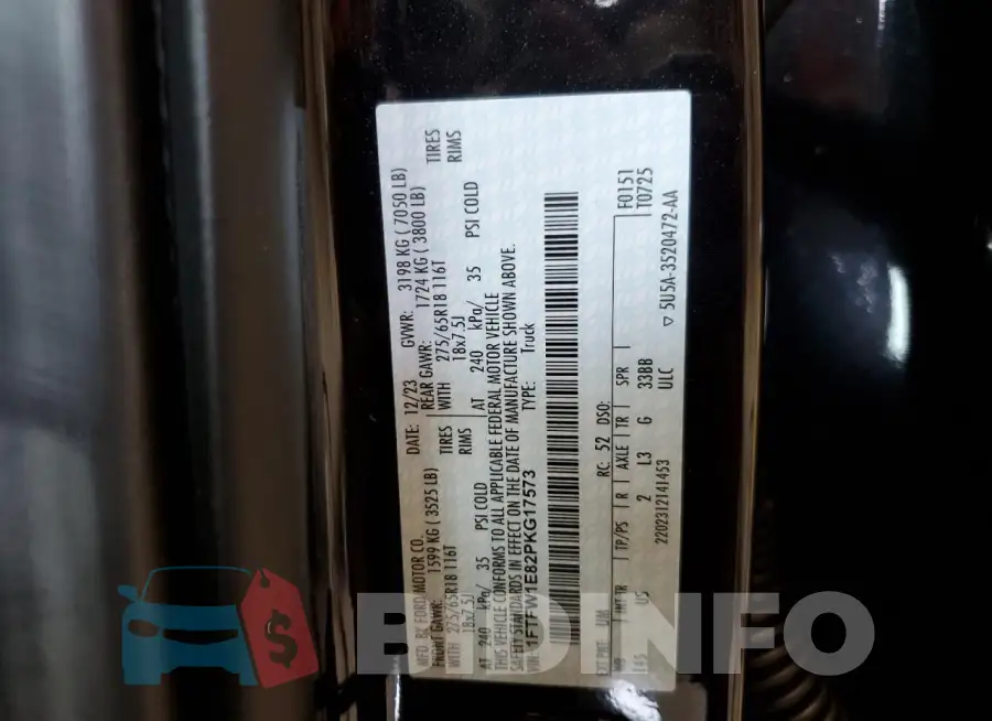 1FTFW1E82PKG17573 Photo# 12