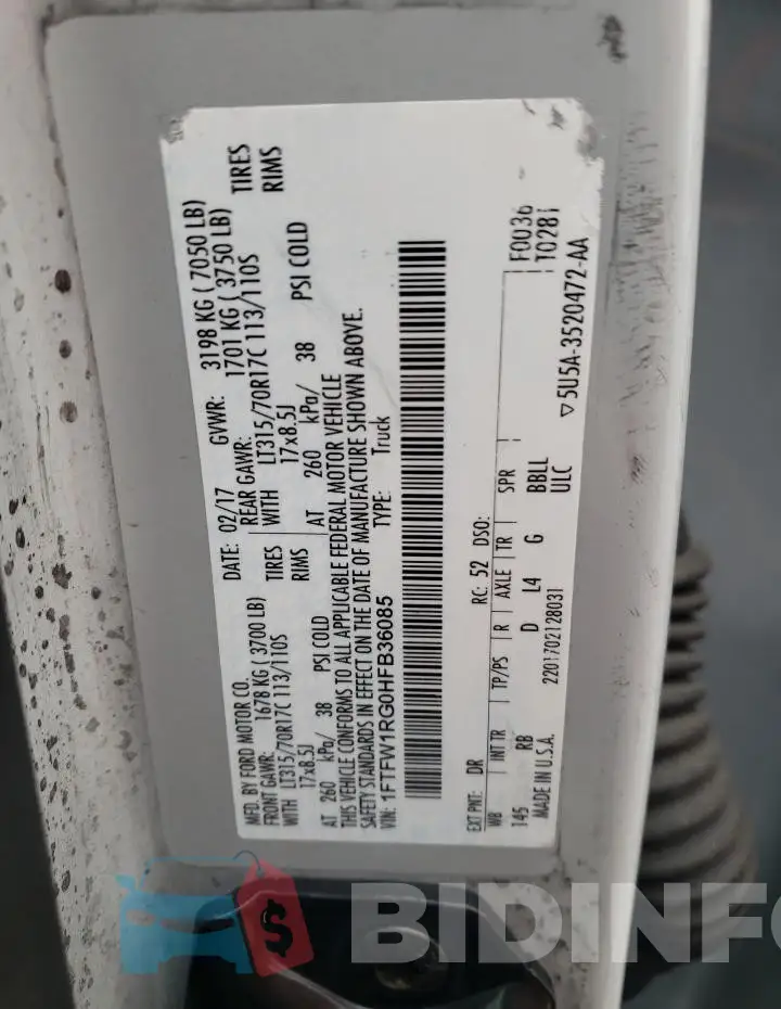 1FTFW1RG0HFB36085 Photo# 12