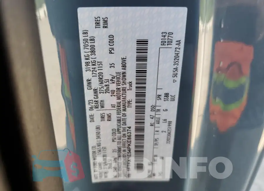 1FTFX1E54PKE86374 Photo# 12