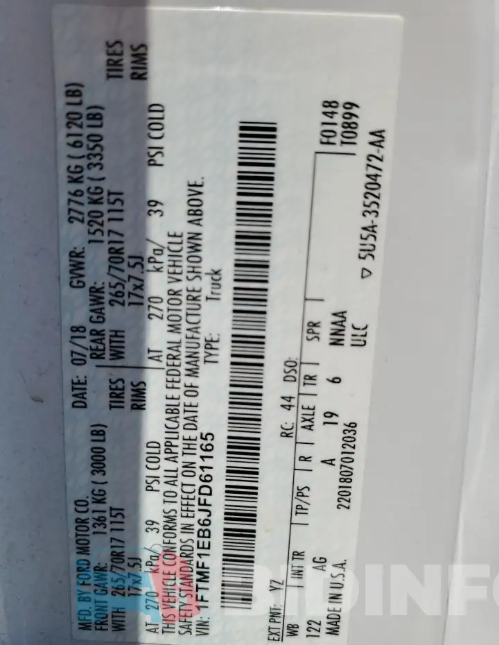 1FTMF1EB6JFD61165 Photo# 12