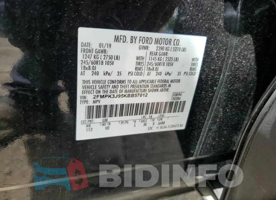 2FMPK3J95KBB57012 Photo# 13
