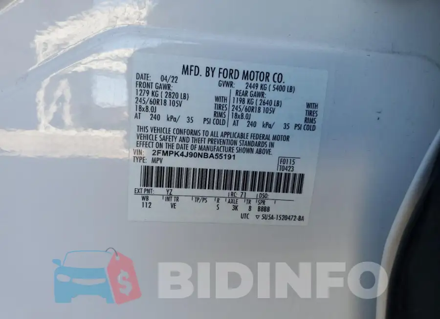 2FMPK4J90NBA55191 Photo# 13