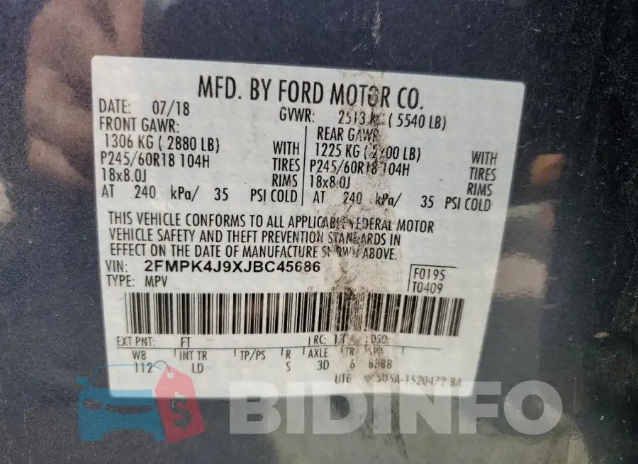 2FMPK4J9XJBC45686 Photo# 13