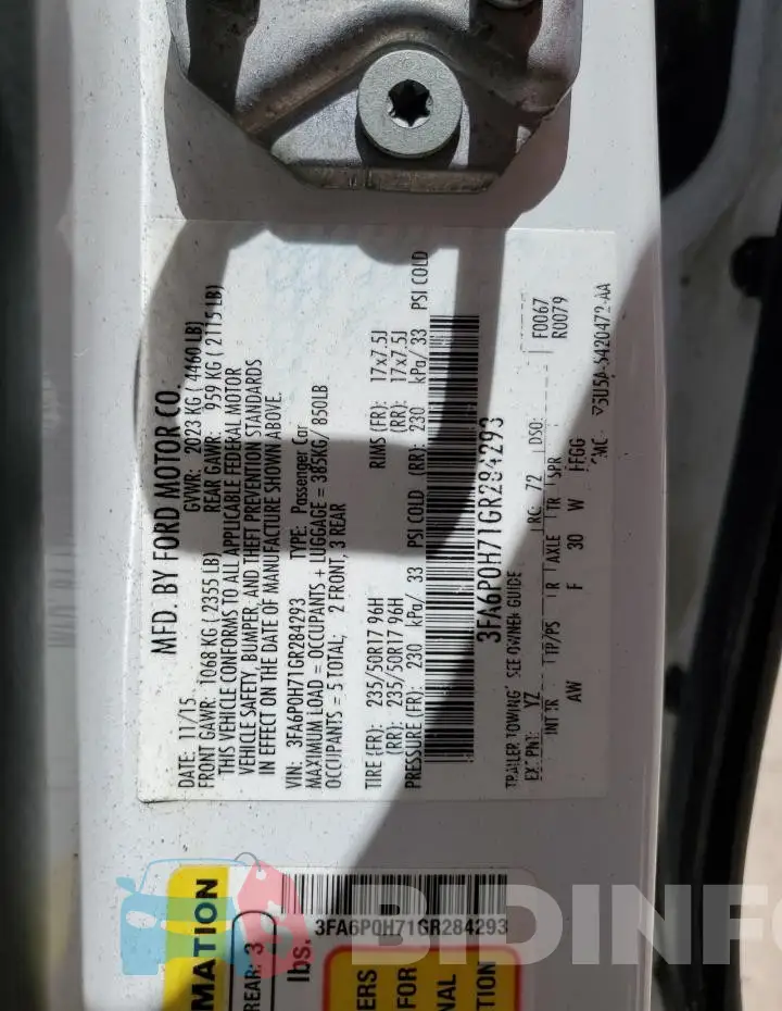 3FA6P0H71GR284293 Photo# 12