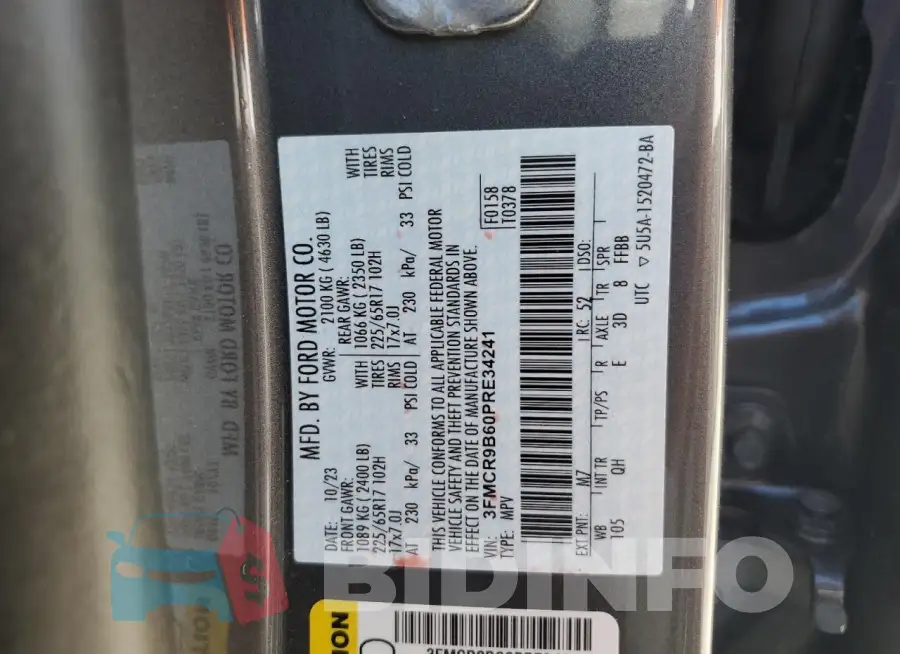 3FMCR9B60PRE34241 Photo# 13