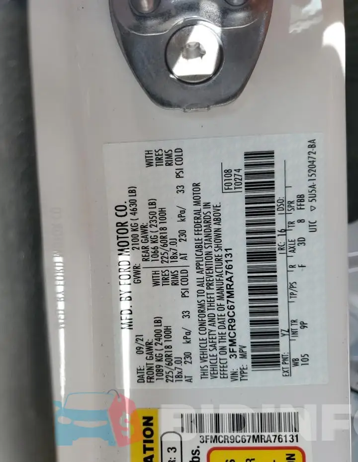 3FMCR9C67MRA76131 Photo# 12