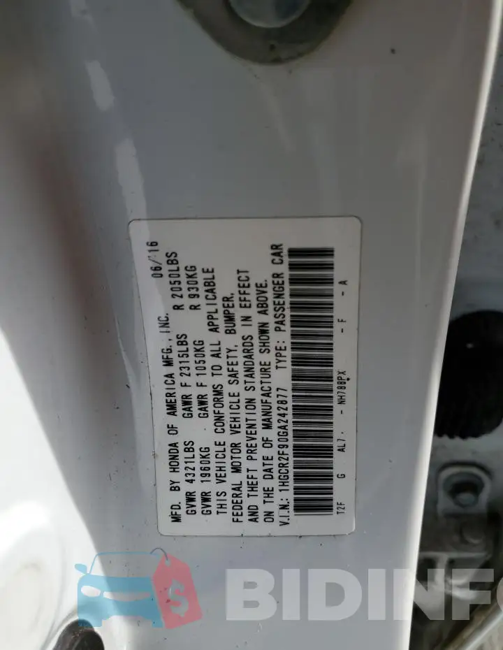1HGCR2F90GA242877 Photo# 13