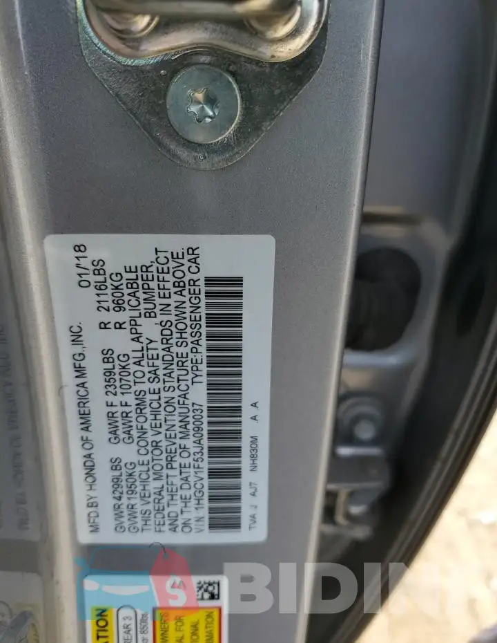 1HGCV1F53JA090037 Photo# 12