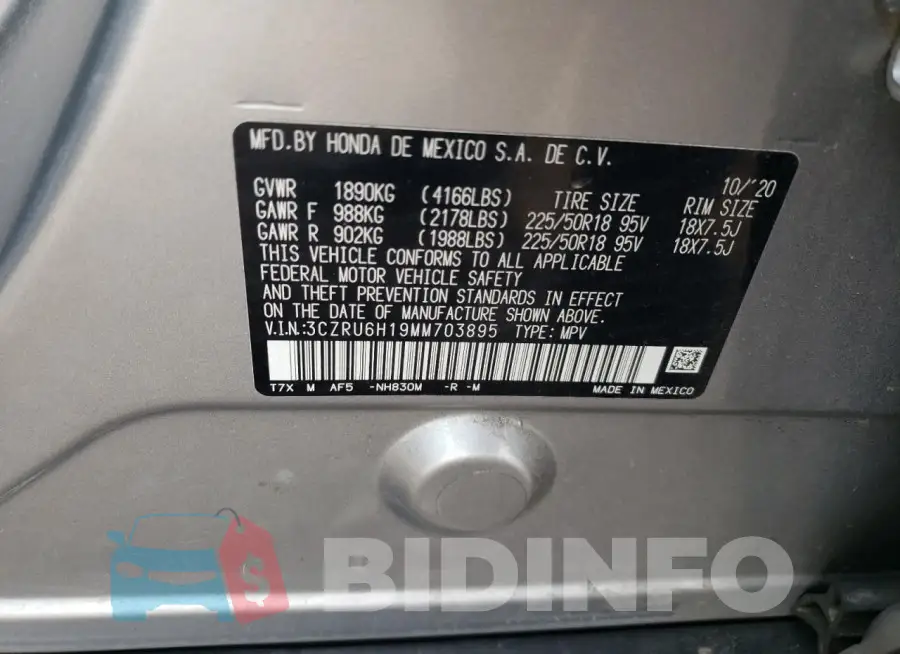 3CZRU6H19MM703895 Photo# 13