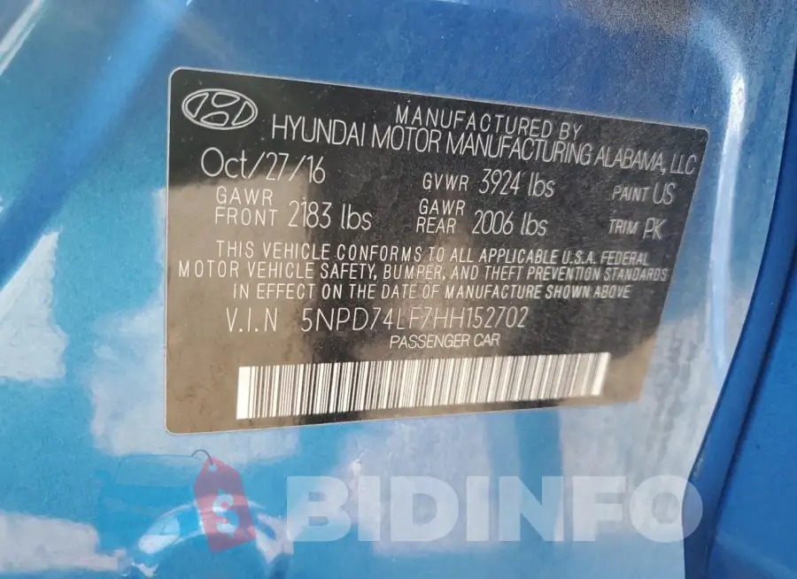5NPD74LF7HH152702 Photo# 12