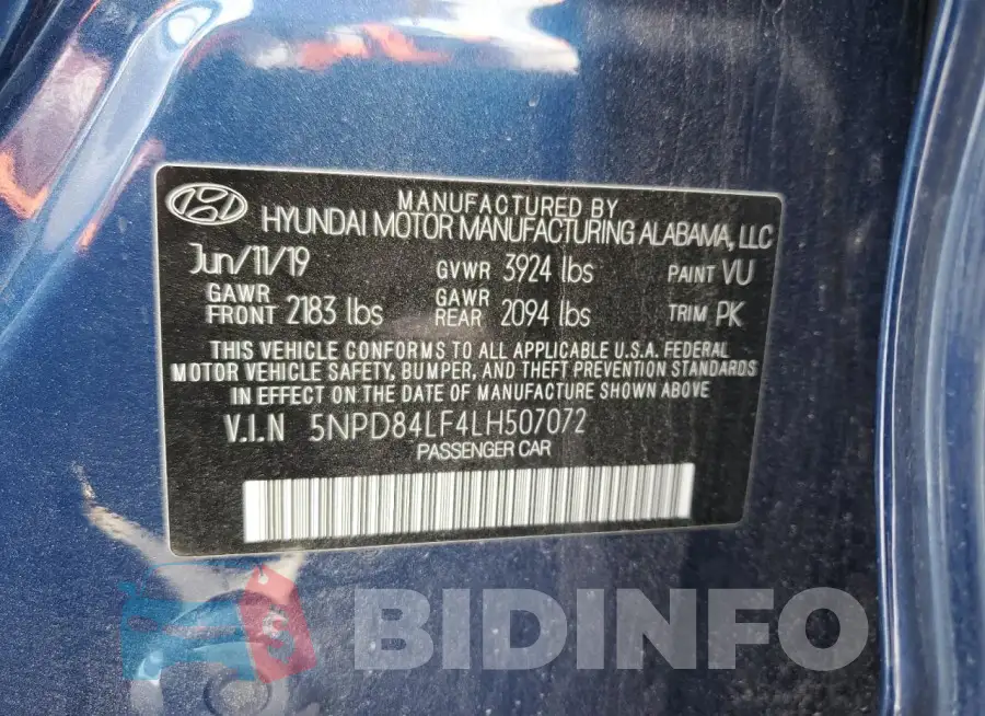 5NPD84LF4LH507072 Photo# 13