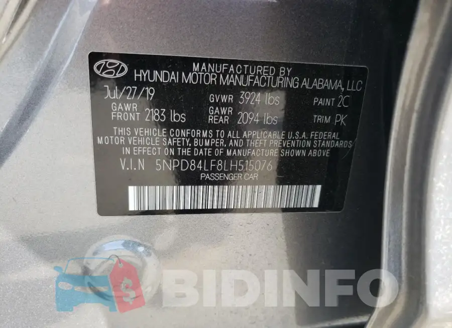 5NPD84LF8LH515076 Photo# 12 5NPD84LF8LH515076 Photo# 12